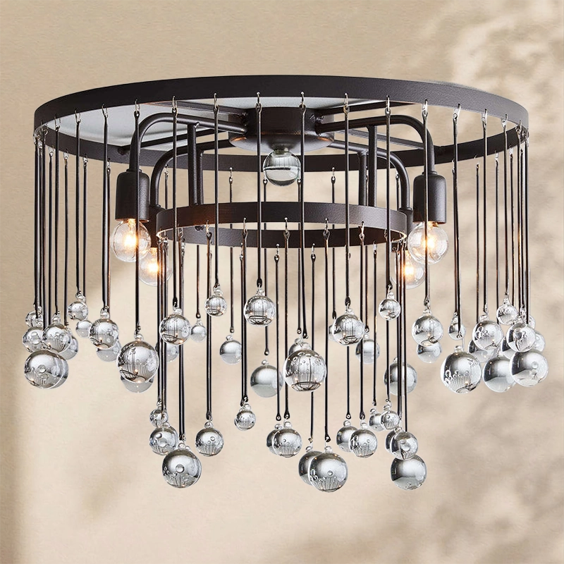 Aubrey Crystal Ball Flushmount Lamp
