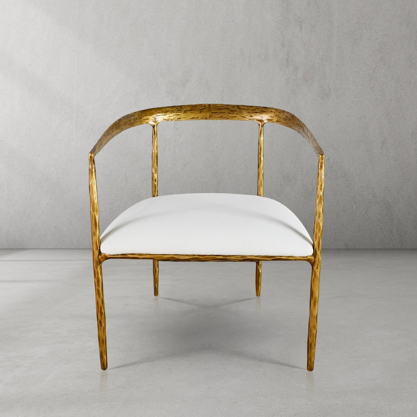 Hand-Forged Metal Curved Chair