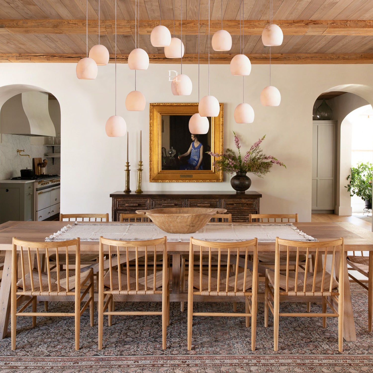 Arica Alabaster Linear Chandelier