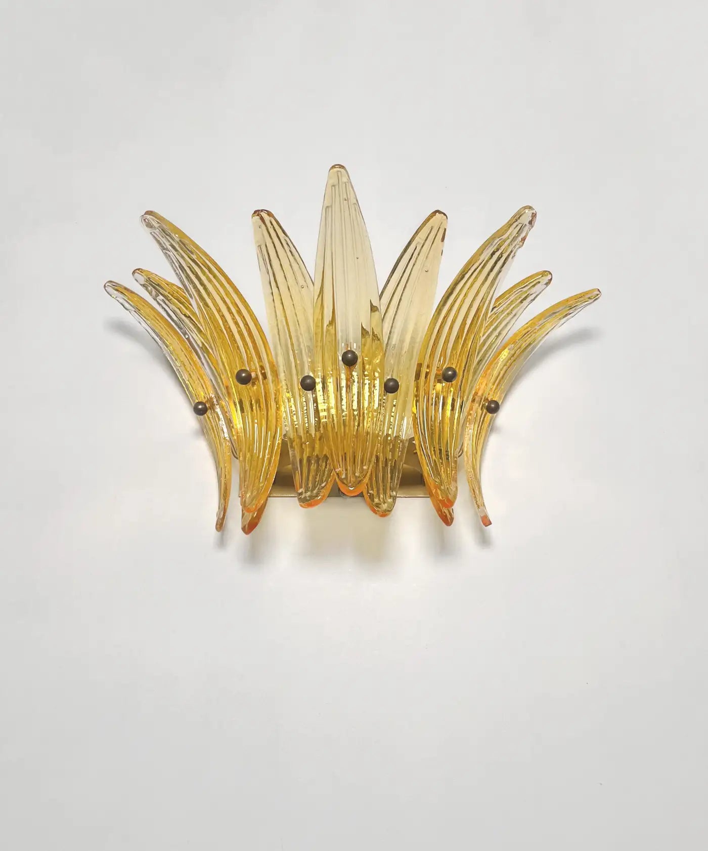 Vintage Palmette Wall Light, Amber Glasses