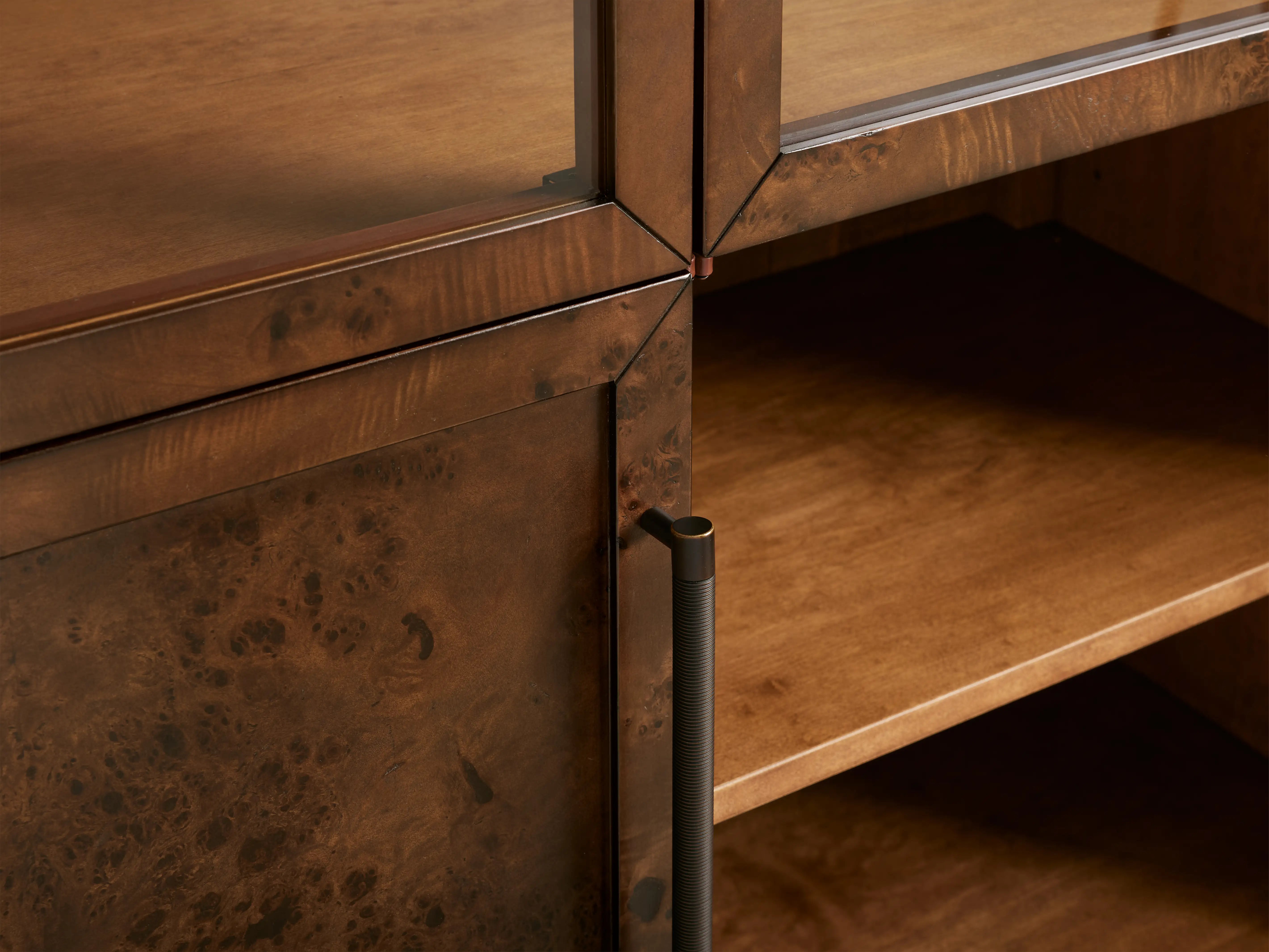 Hattie Burl Glass Cabinet