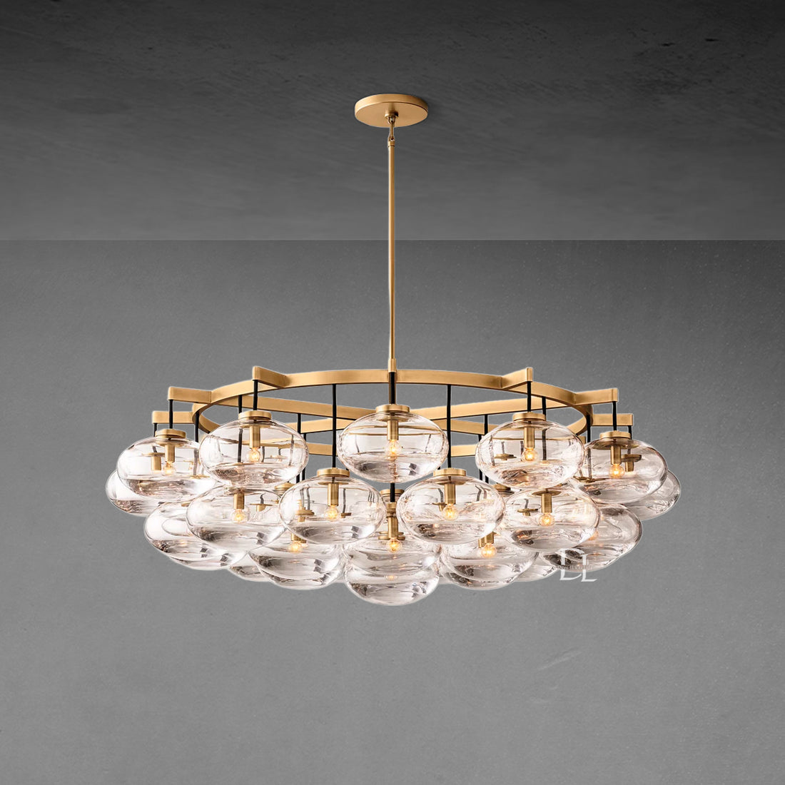 Cabratt Clear Glass Round Chandelier 60"