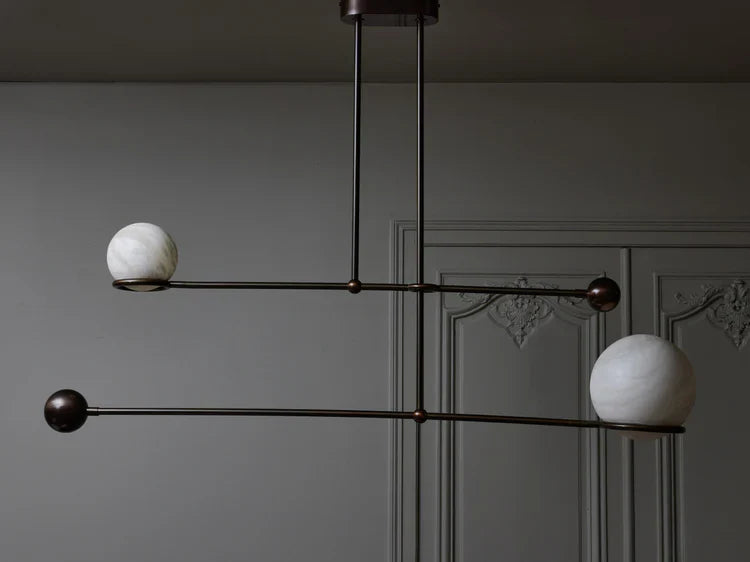 Alabaster Double Pendulum Chandelier