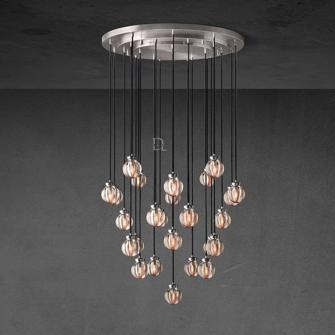 Pearl Round Chandelier 38"