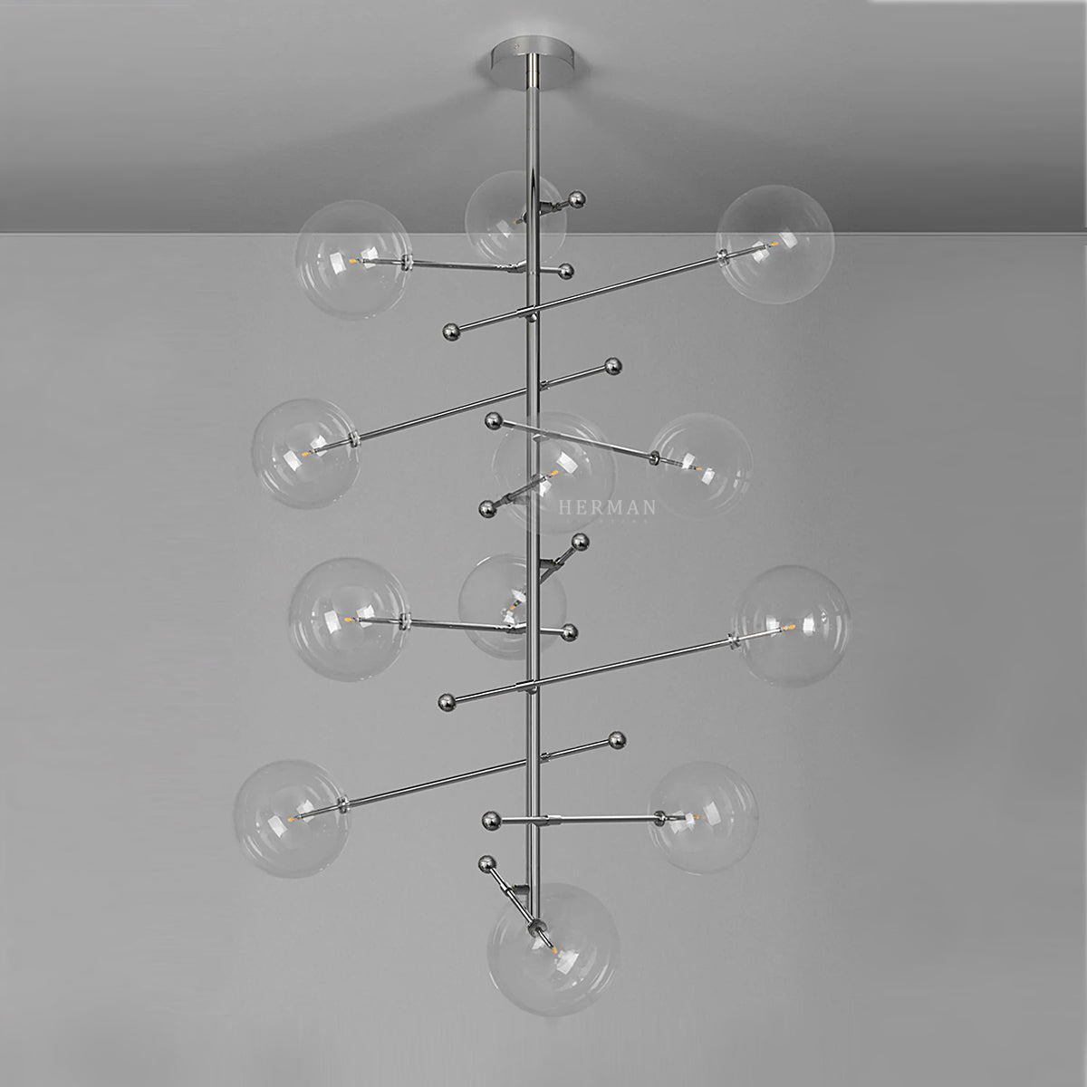 Aero 12-Light Modern Brass Chandelier