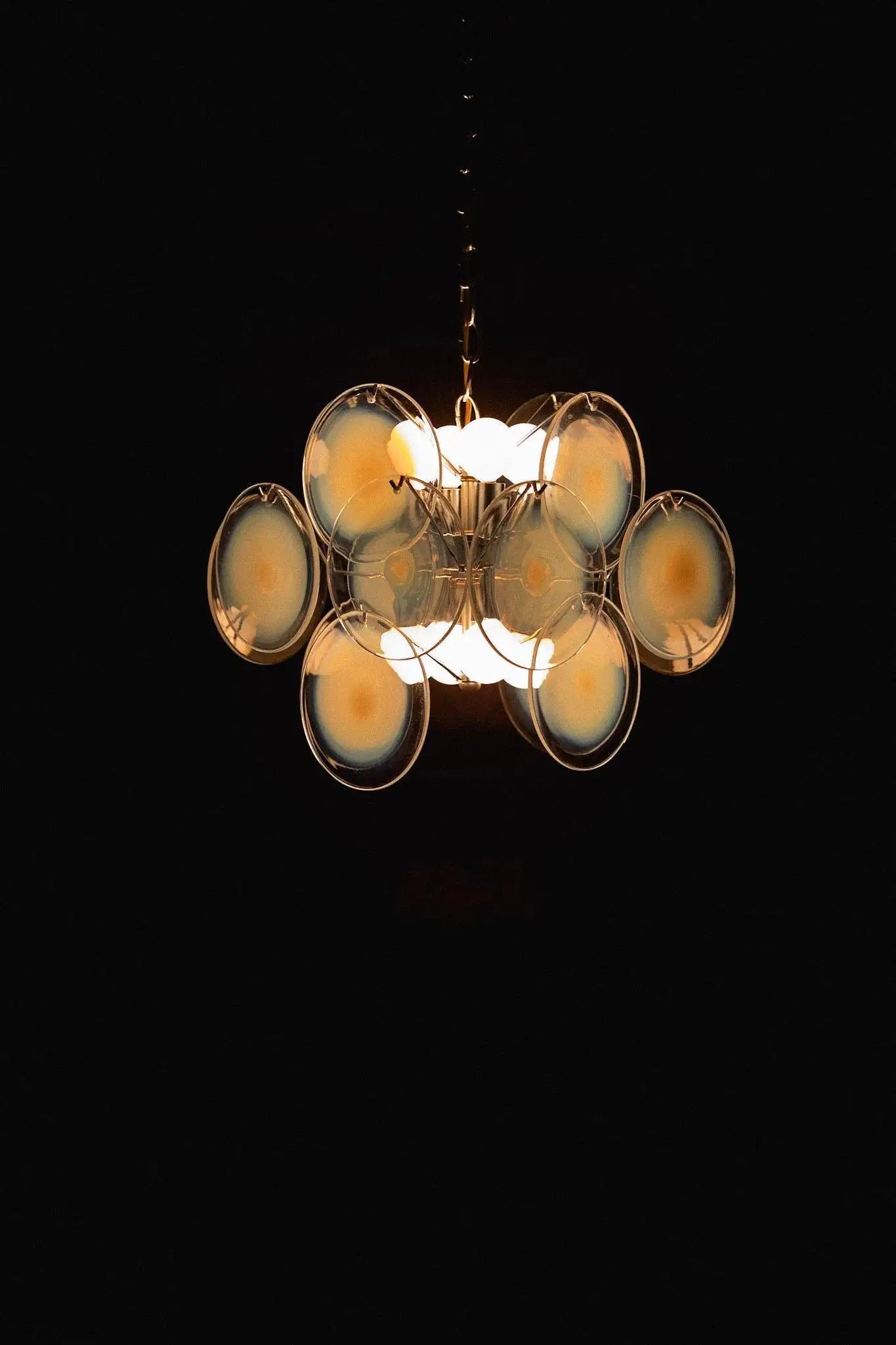 Vistosi Murano Glass Disc Chandelier