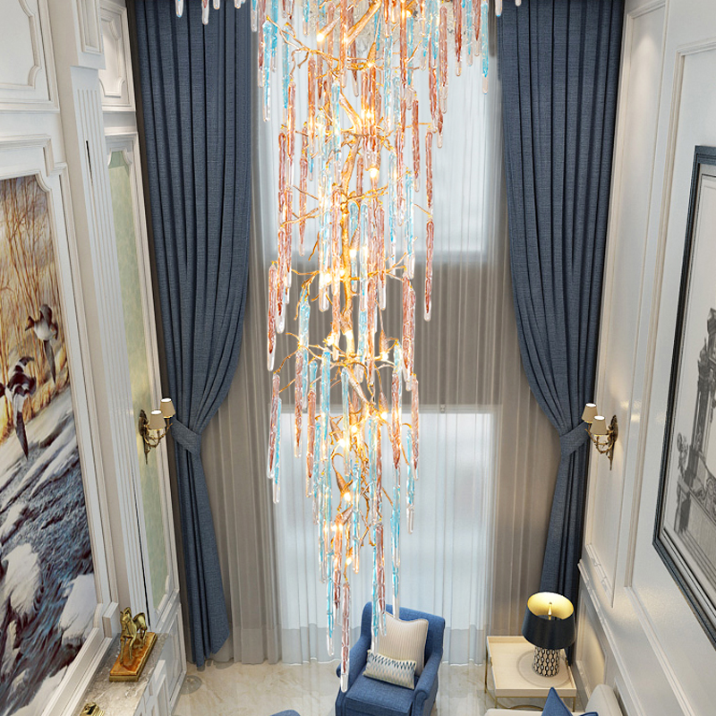 Dora Colorful Crystal Staircase Chandelier
