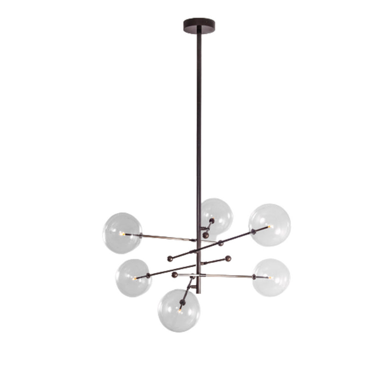 Aero Vertical Glass Globe Chandelier 6 - Light 55.63"