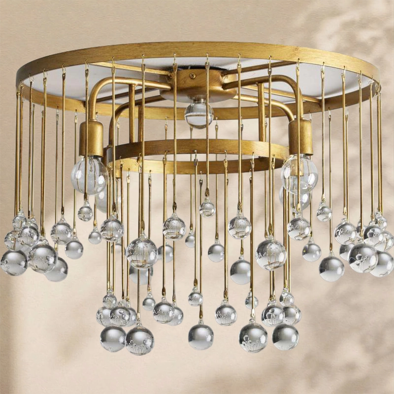Aubrey Crystal Ball Flushmount Lamp