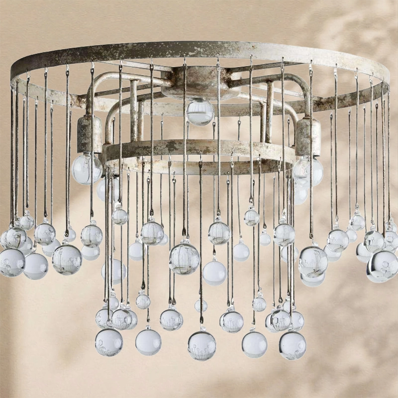 Aubrey Crystal Ball Flushmount Lamp