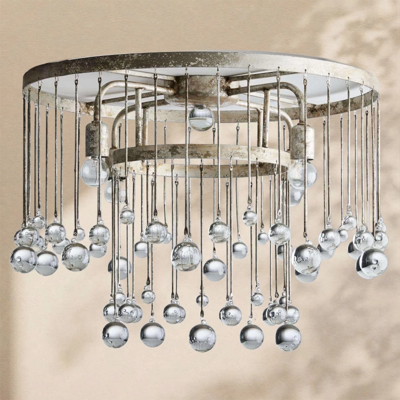 Aubrey Crystal Ball Flushmount Lamp