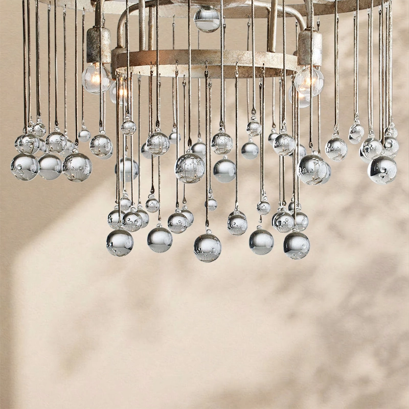 Aubrey Crystal Ball Flushmount Lamp