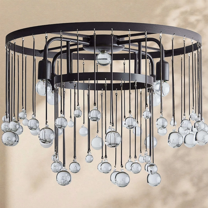 Aubrey Crystal Ball Flushmount Lamp