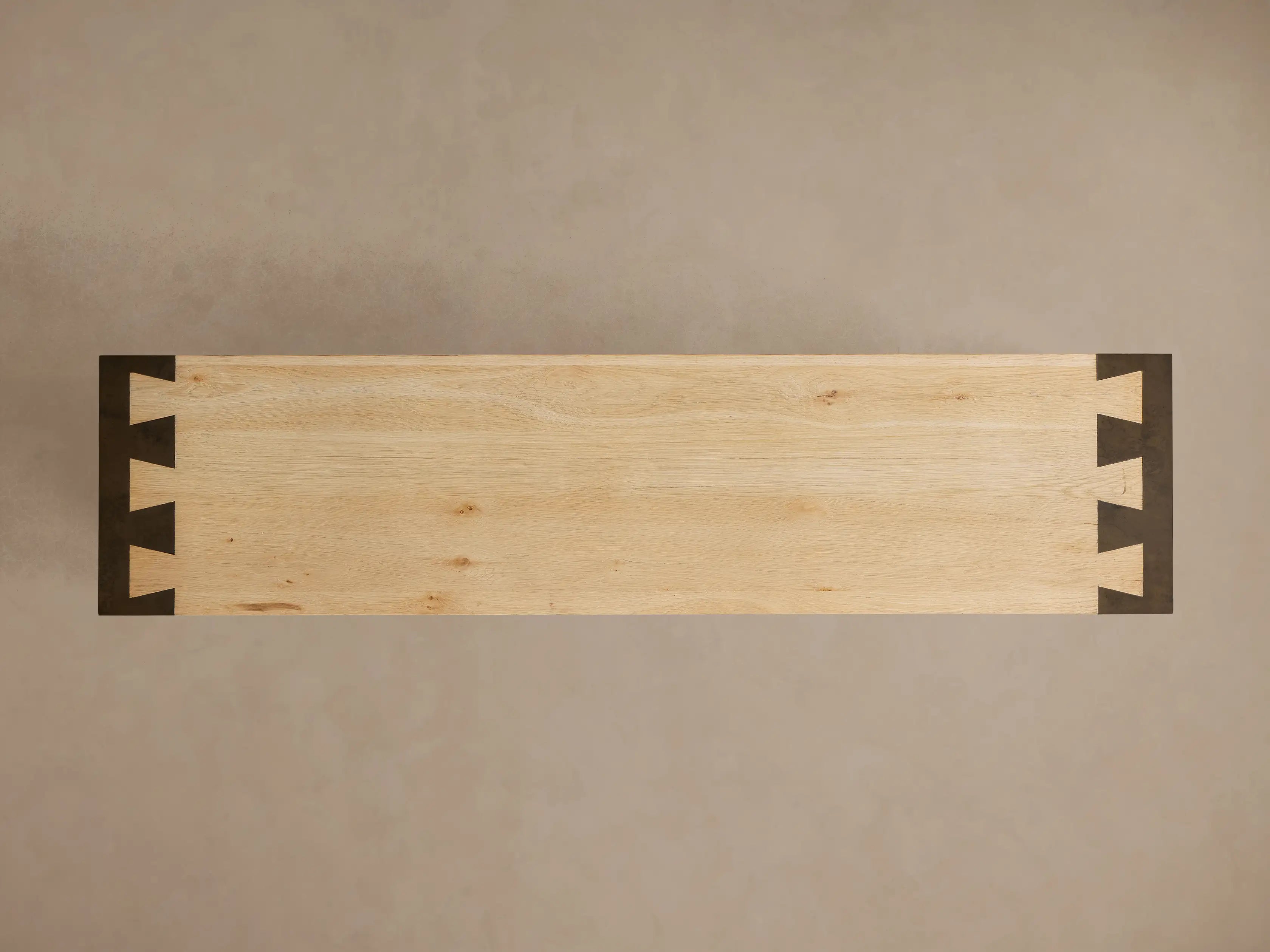 Tellurian Media Console Oak with Oxidized Steel Rustic Living Furniture