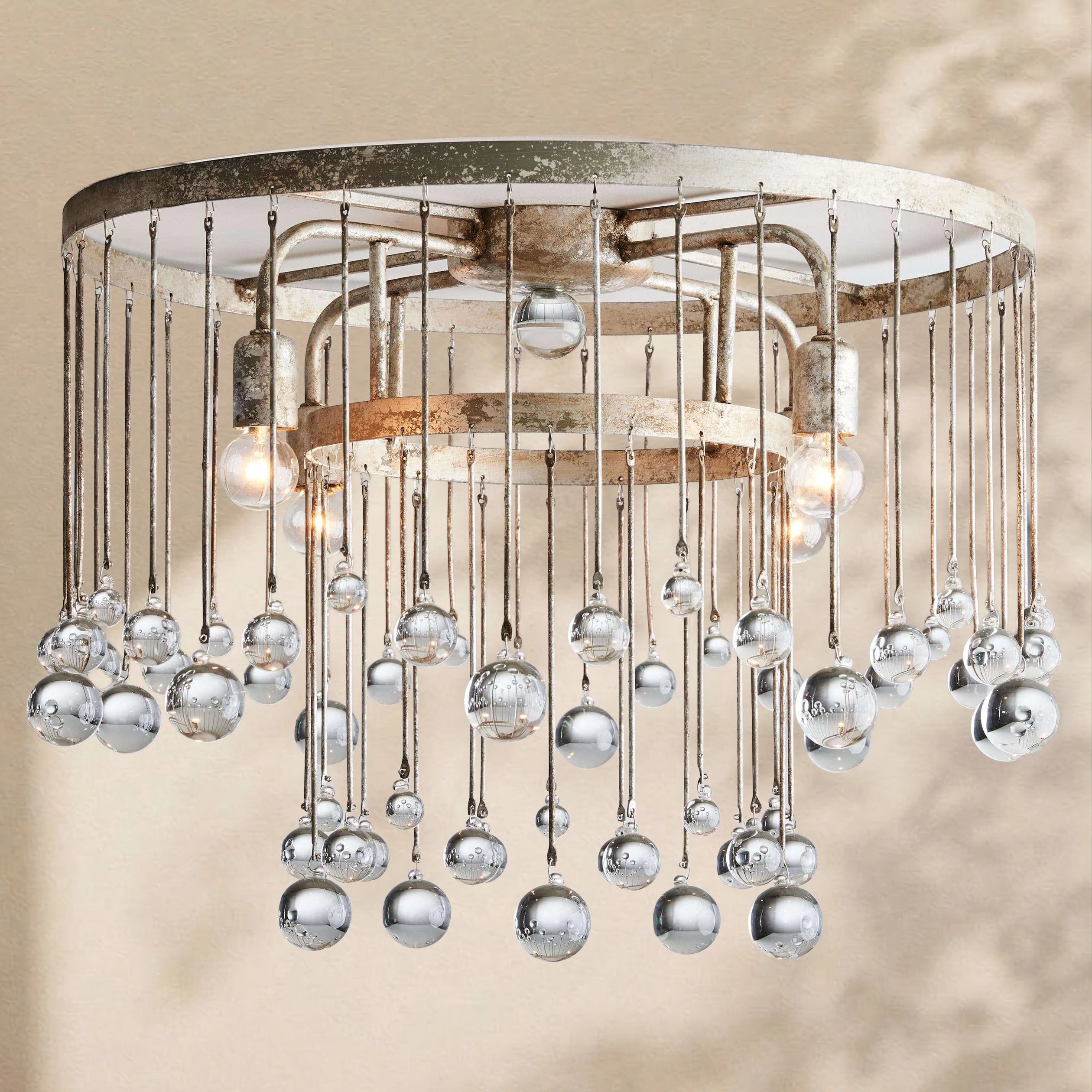 Aubrey Crystal Ball Flushmount Lamp