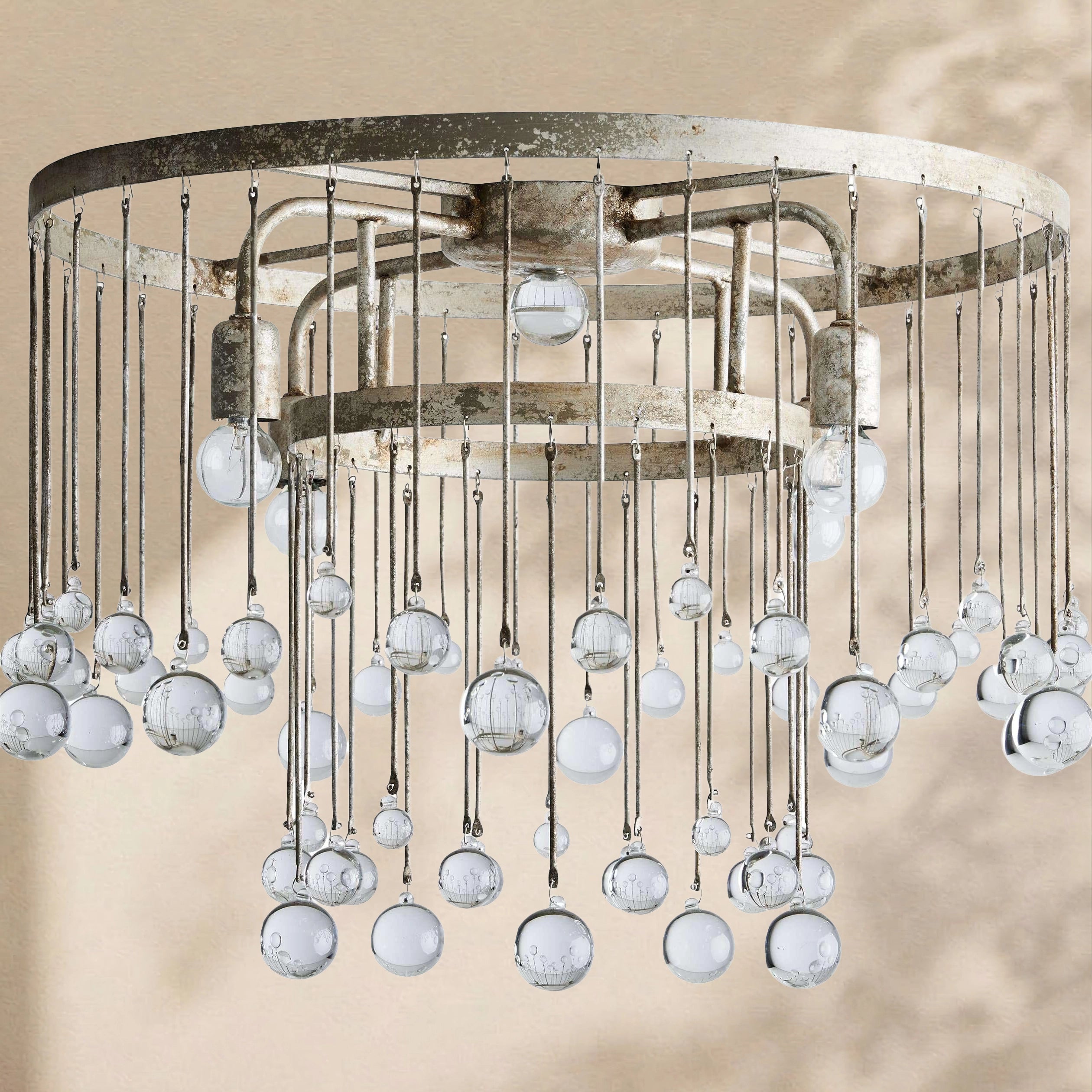 Aubrey Crystal Ball Flushmount Lamp