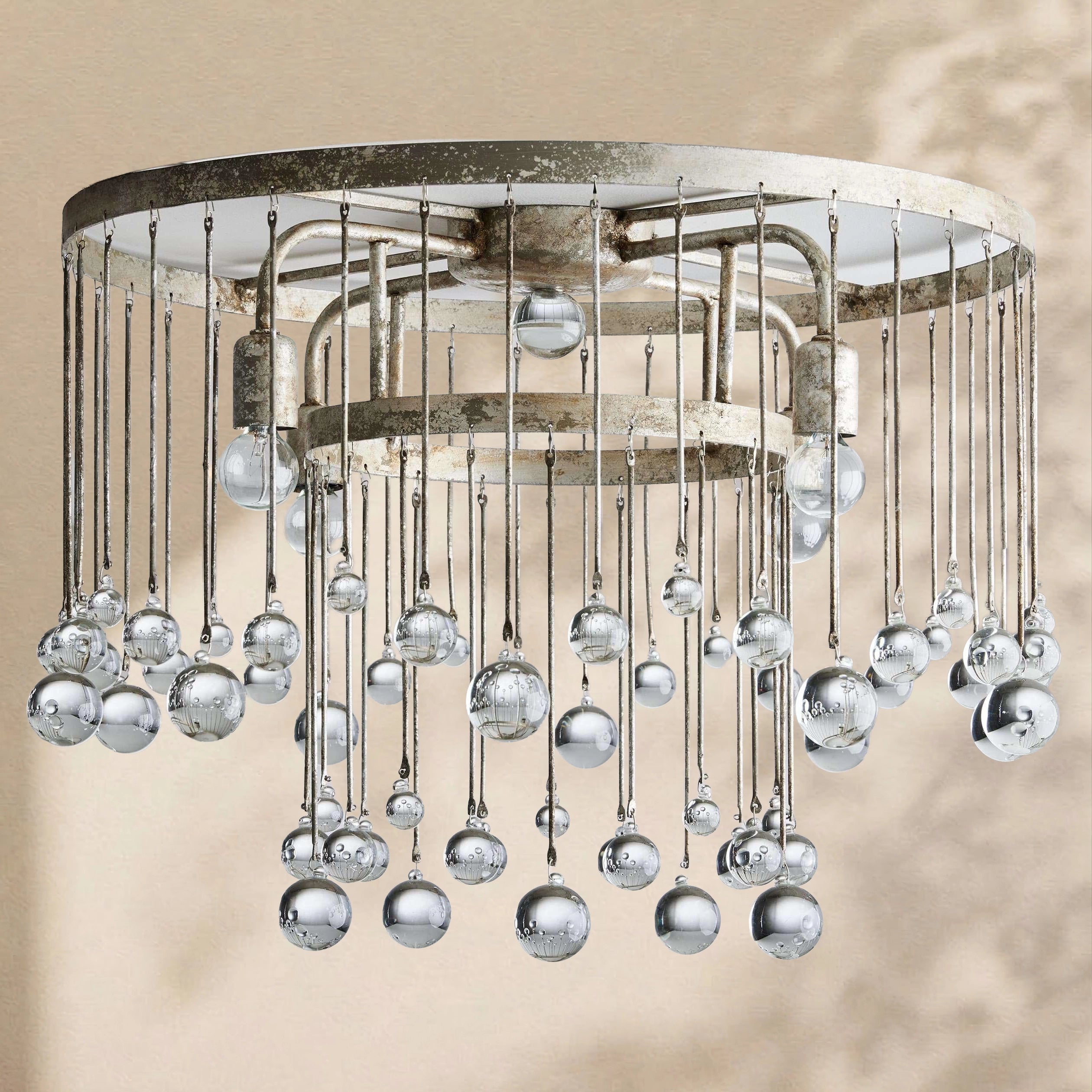 Aubrey Crystal Ball Flushmount Lamp