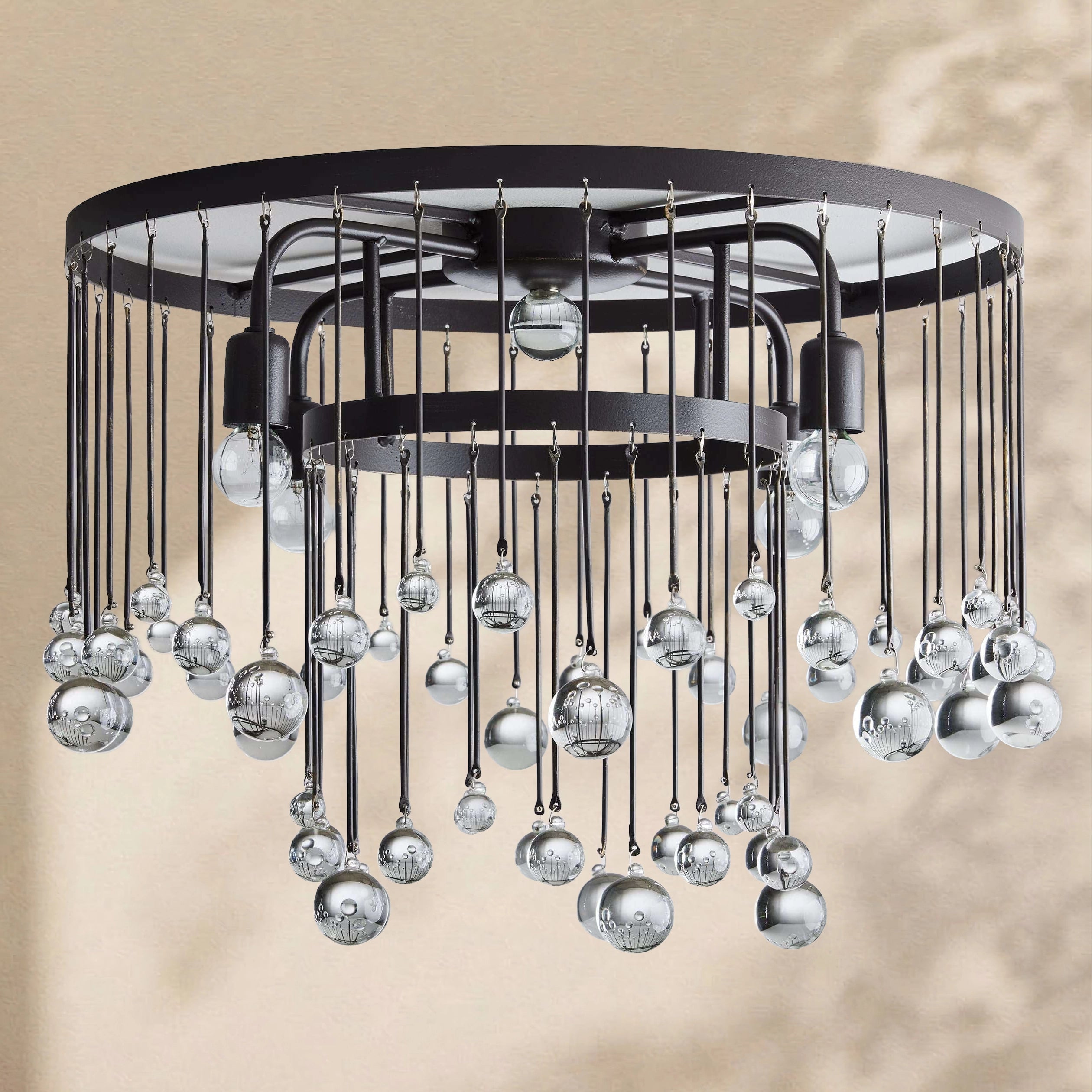 Aubrey Crystal Ball Flushmount Lamp