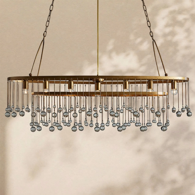 Aubrey Crystal Ball Oval Chandelier 7 Lights