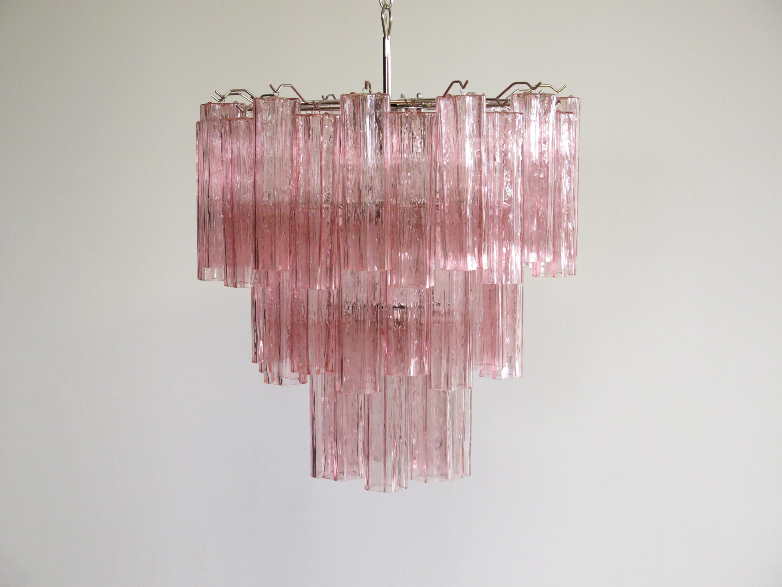 Murano Chandelier 48 Pink Glass Tubes