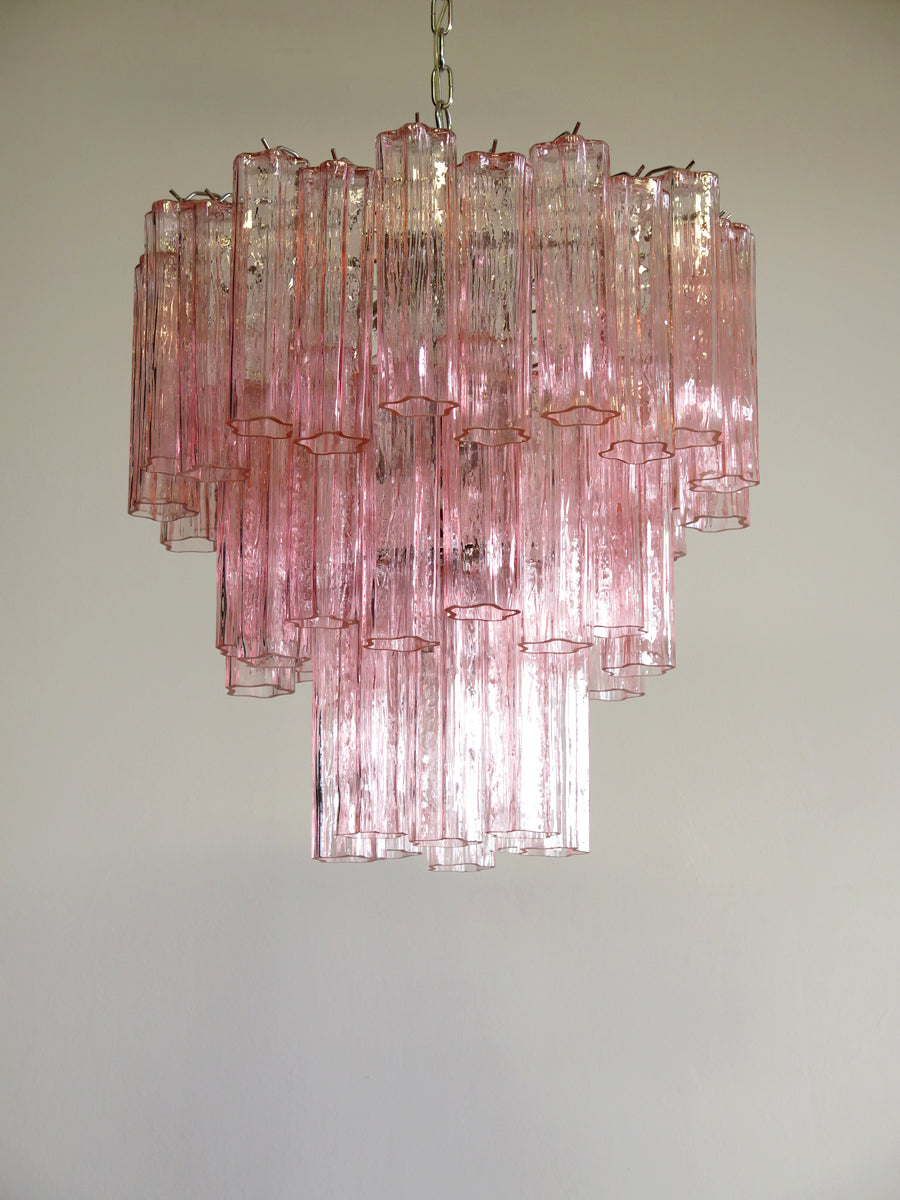 Murano Chandelier 48 Pink Glass Tubes