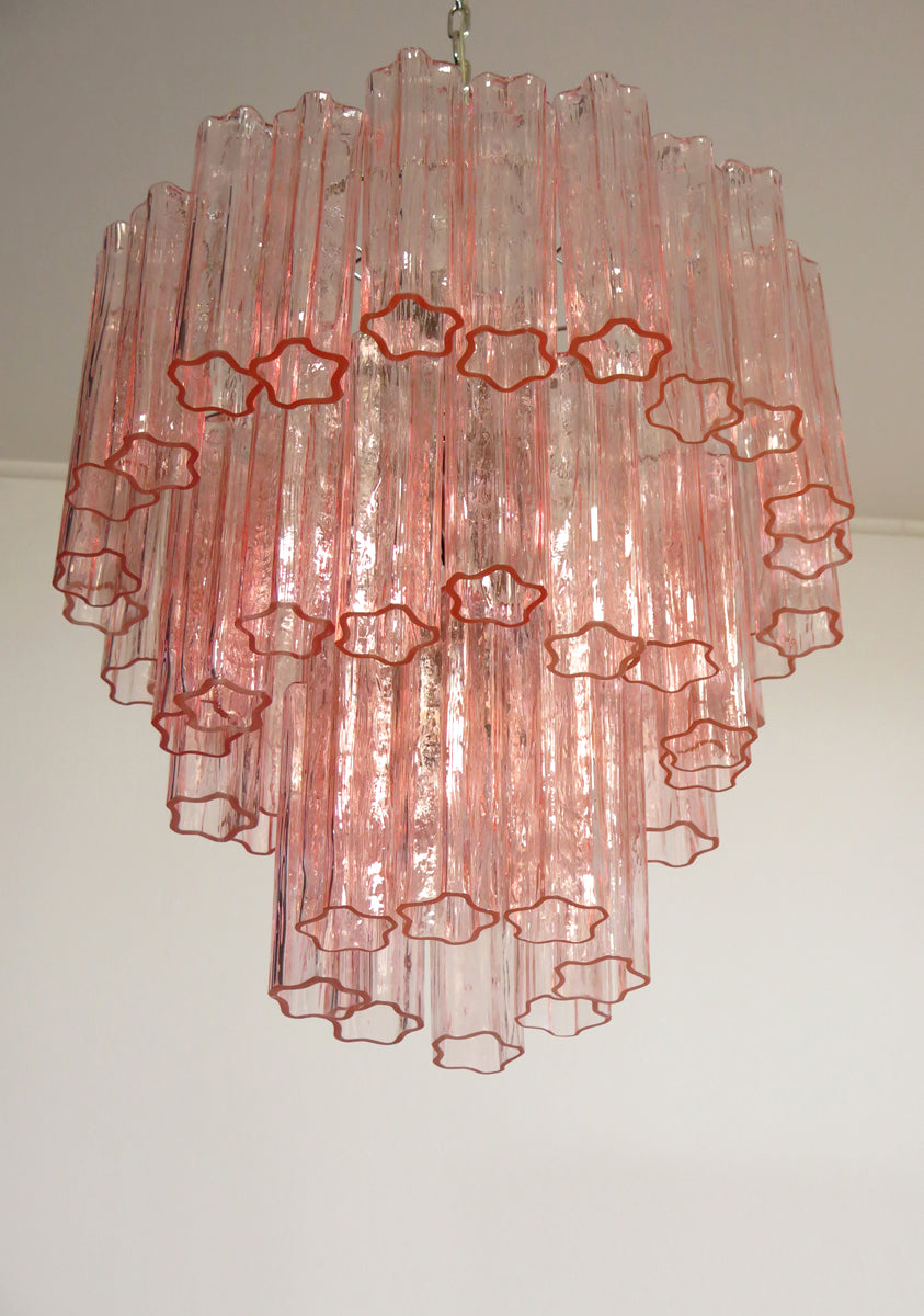Murano Chandelier 48 Pink Glass Tubes
