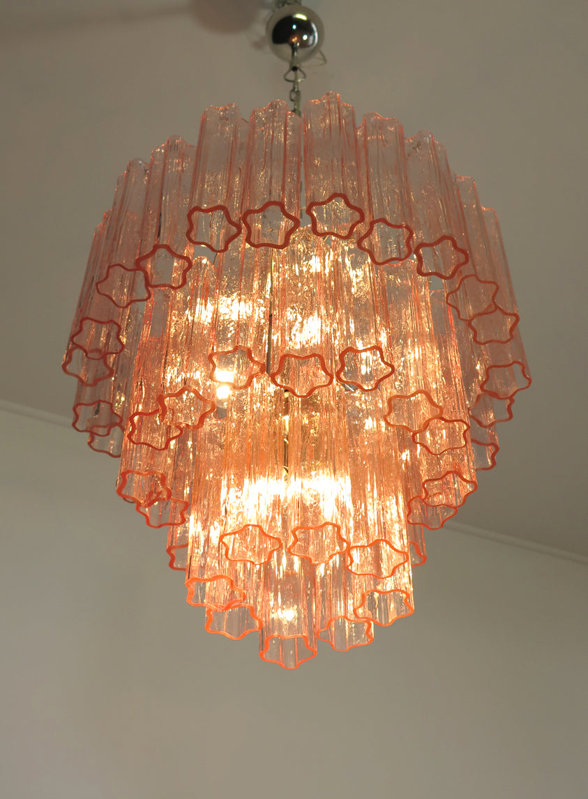 Murano Chandelier 48 Pink Glass Tubes