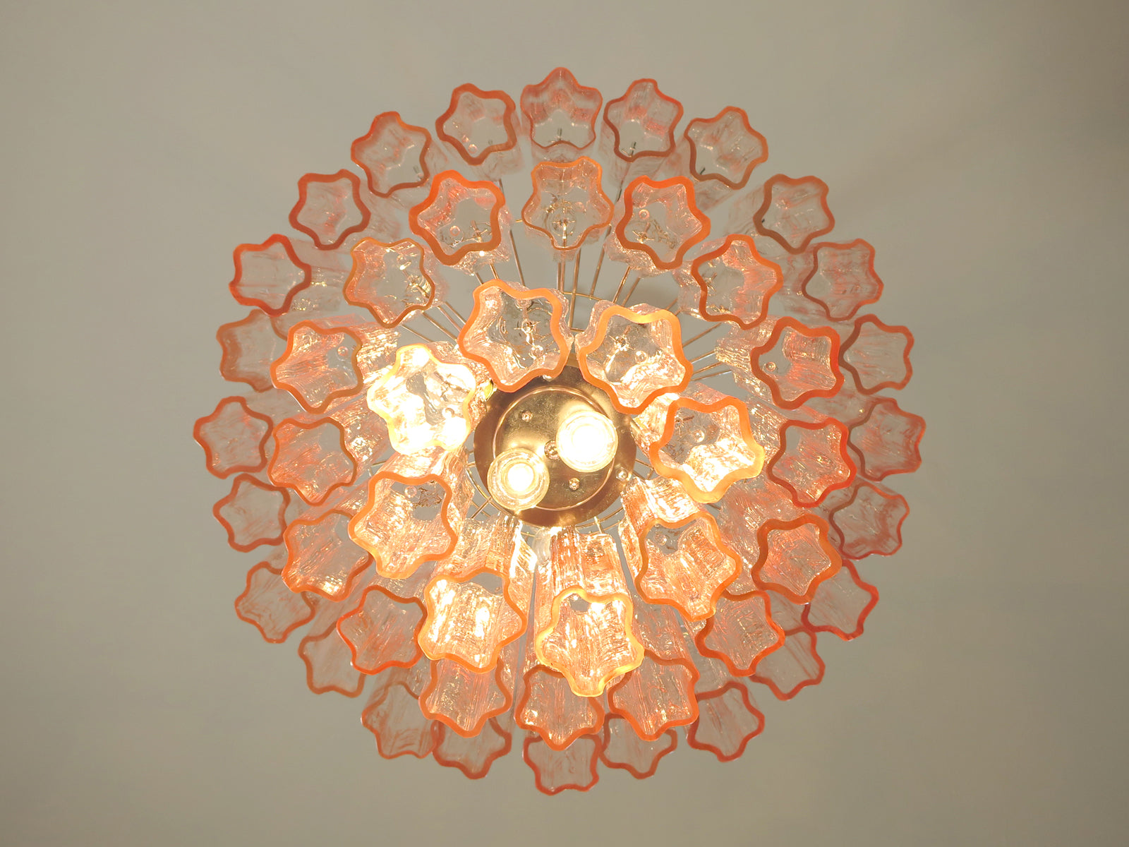 Murano Chandelier 48 Pink Glass Tubes