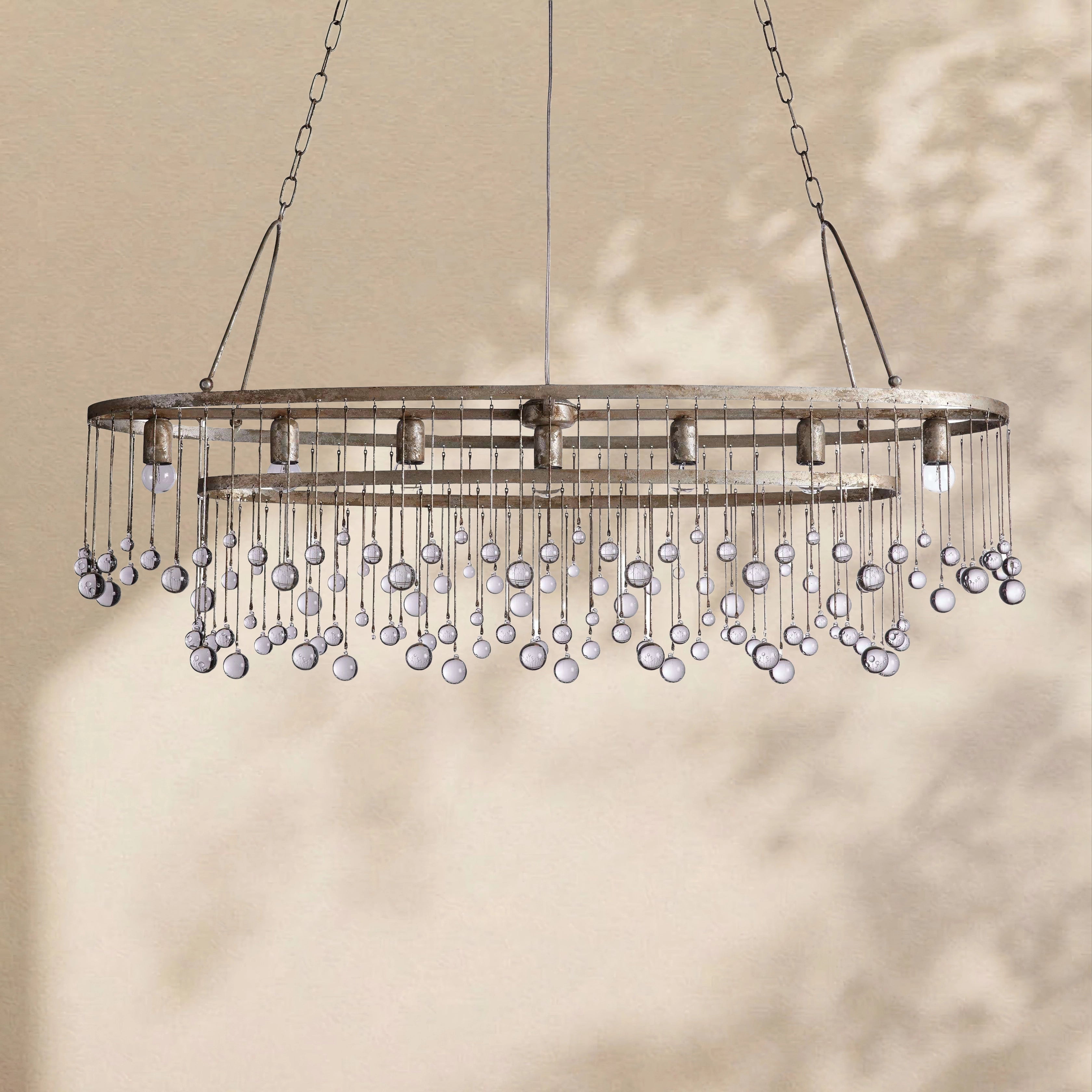 Aubrey Crystal Ball Oval Chandelier 7 Lights