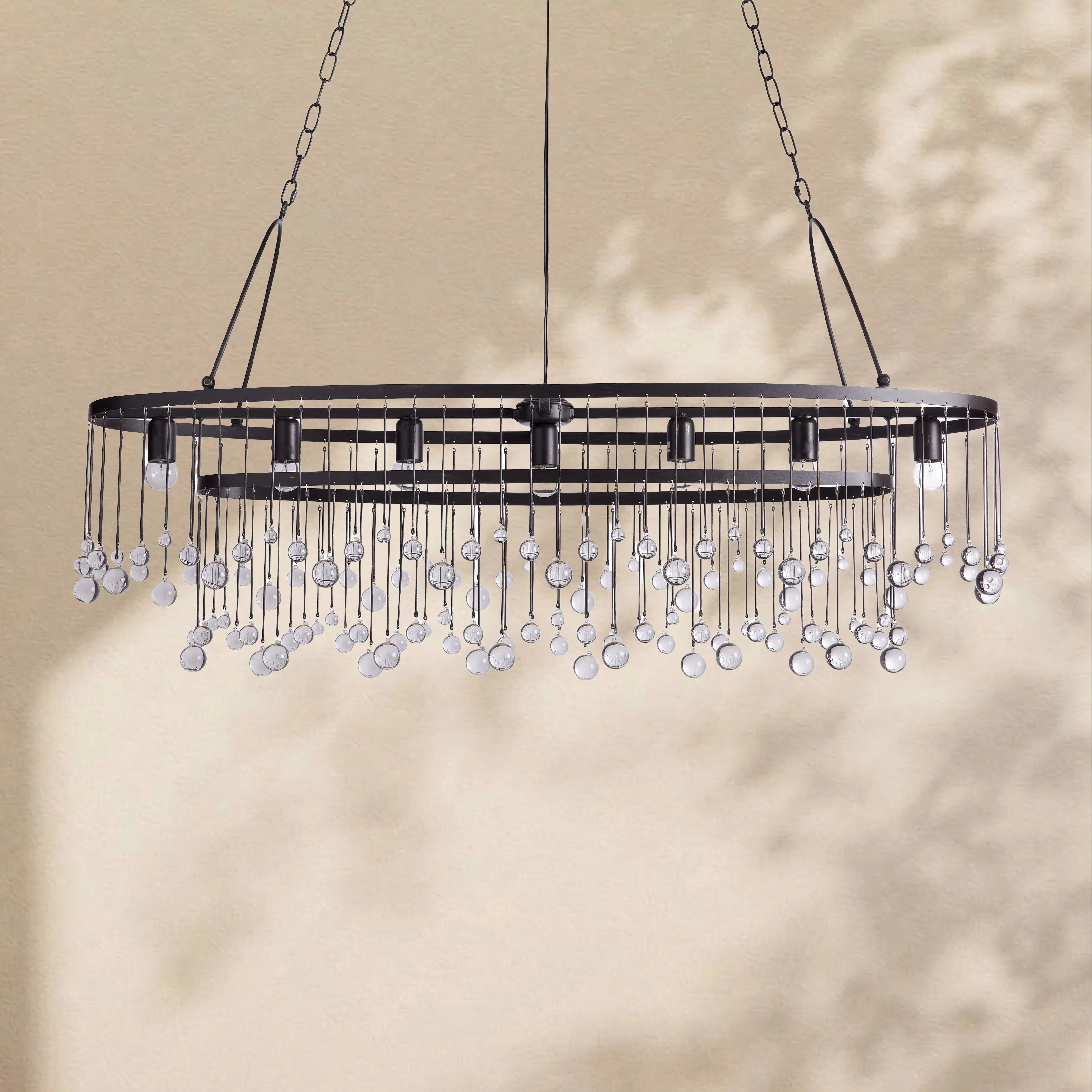 Aubrey Crystal Ball Oval Chandelier 7 Lights