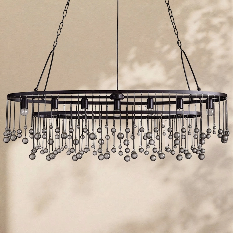 Aubrey Crystal Ball Oval Chandelier 7 Lights