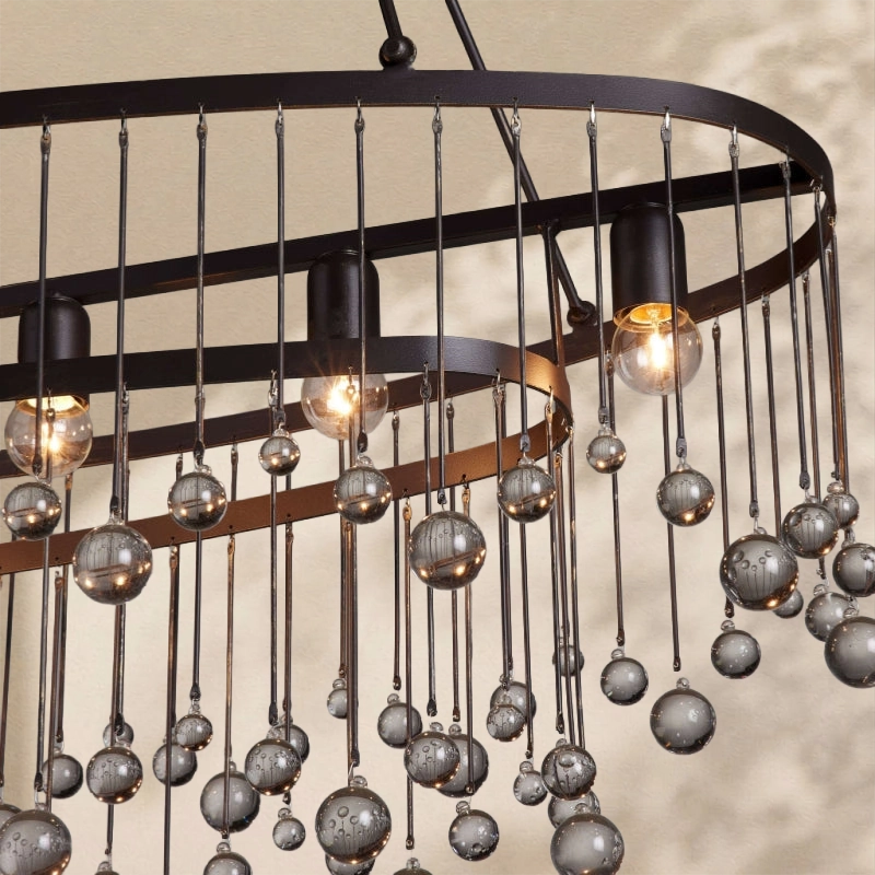 Aubrey Crystal Ball Oval Chandelier 7 Lights