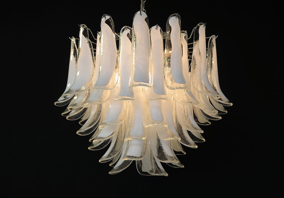 Murano Chandelier 53 Clear Petal Glass