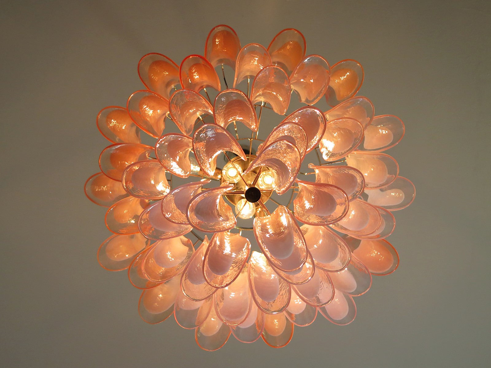 Murano Chandelier 53 Pink Petal Glass