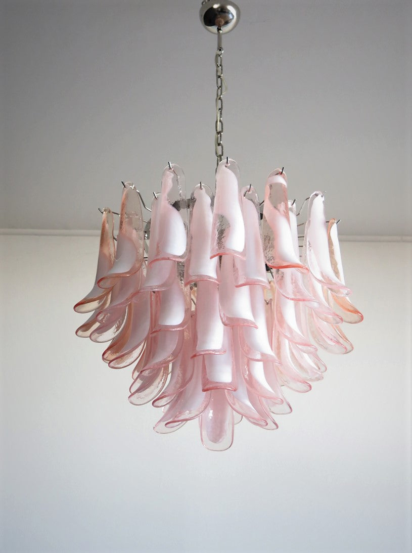 Murano Chandelier 53 Pink Petal Glass