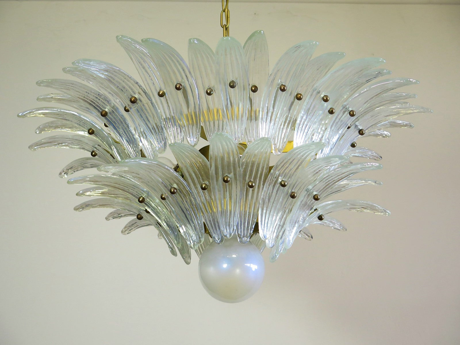 Murano Chandelier 58 Iris-Clear Palmette Glass