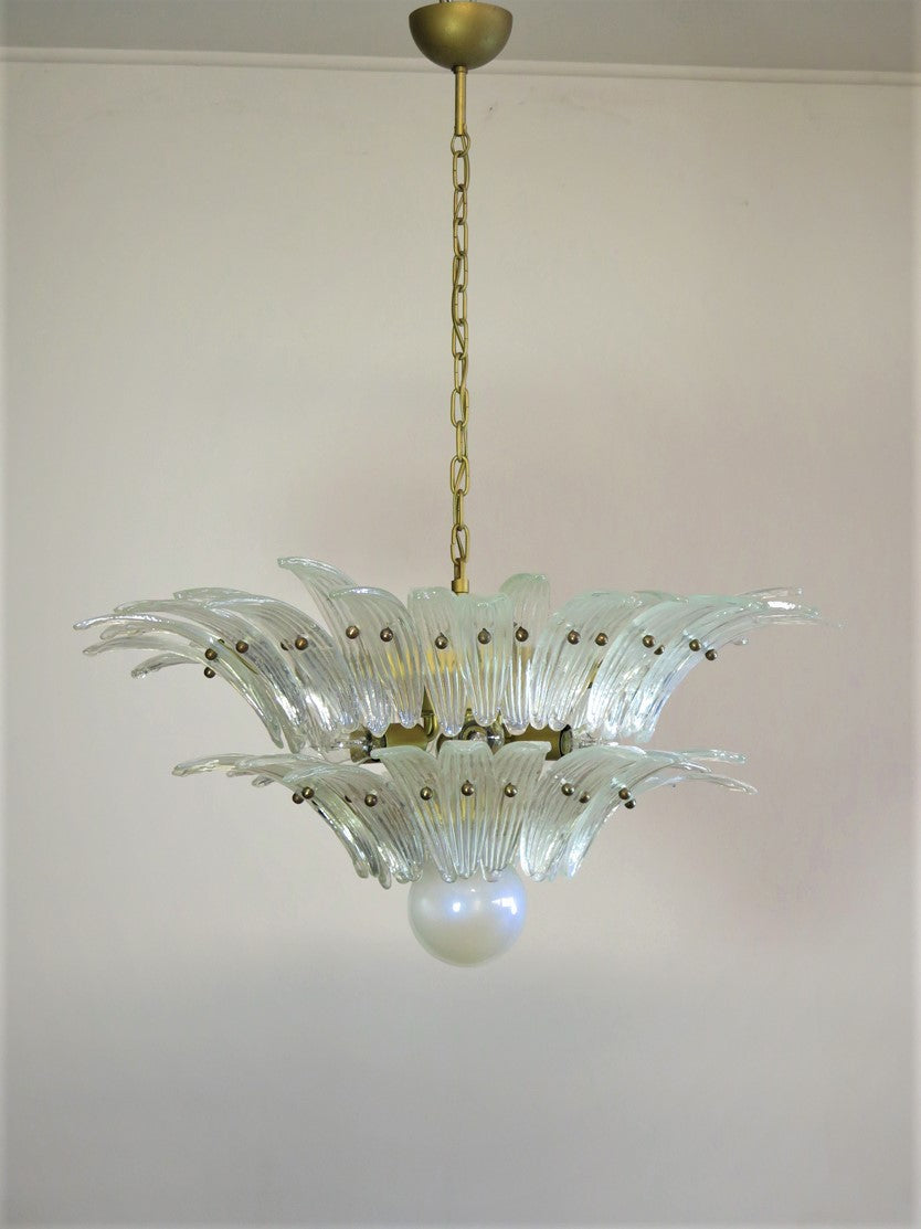 Murano Chandelier 58 Iris-Clear Palmette Glass