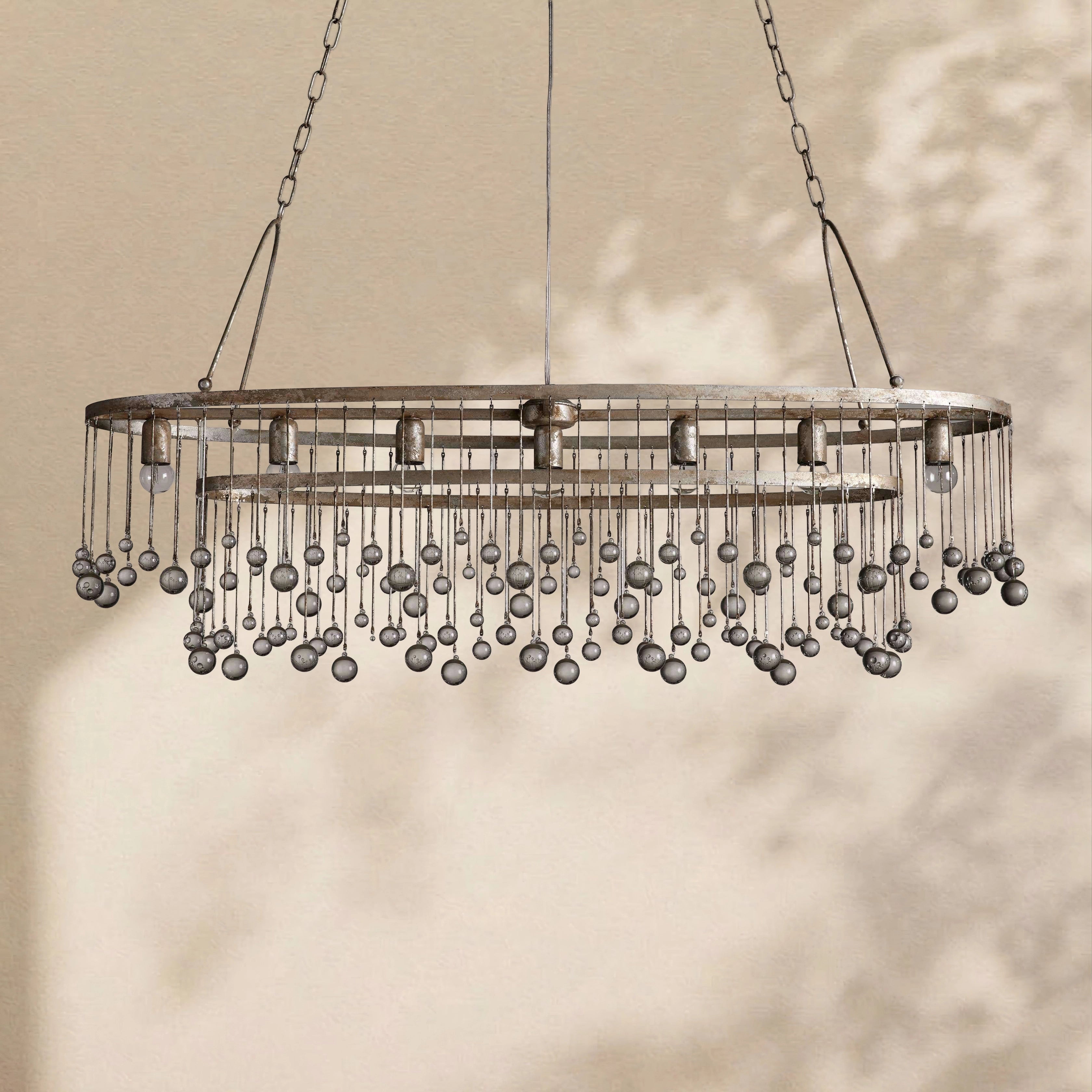 Aubrey Crystal Ball Oval Chandelier 7 Lights