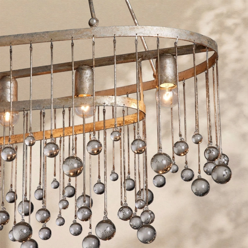 Aubrey Crystal Ball Oval Chandelier 7 Lights