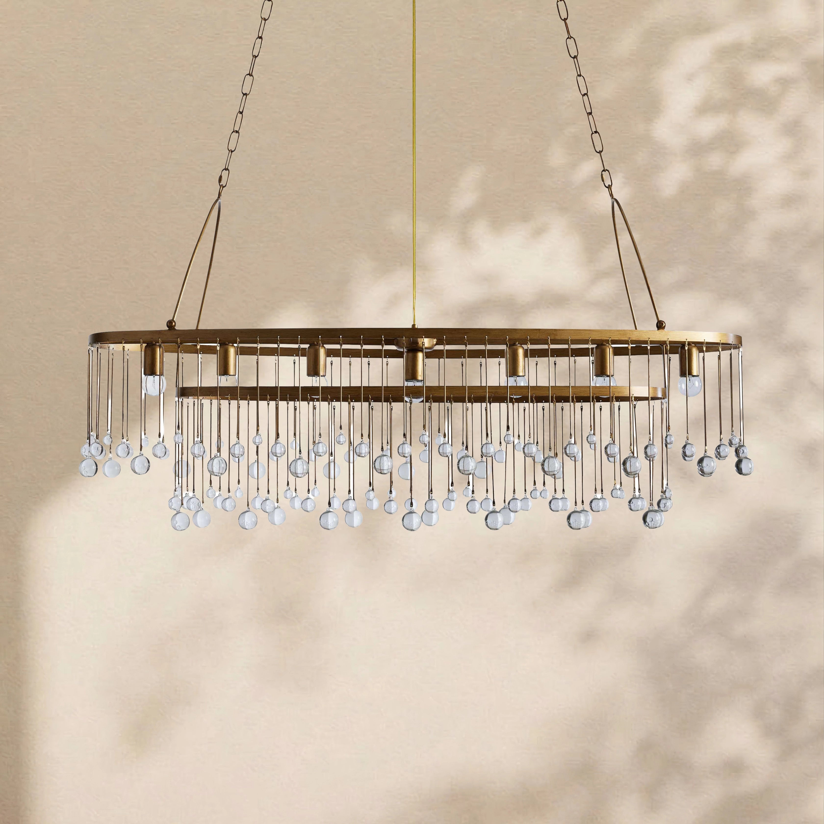 Aubrey Crystal Ball Oval Chandelier 7 Lights