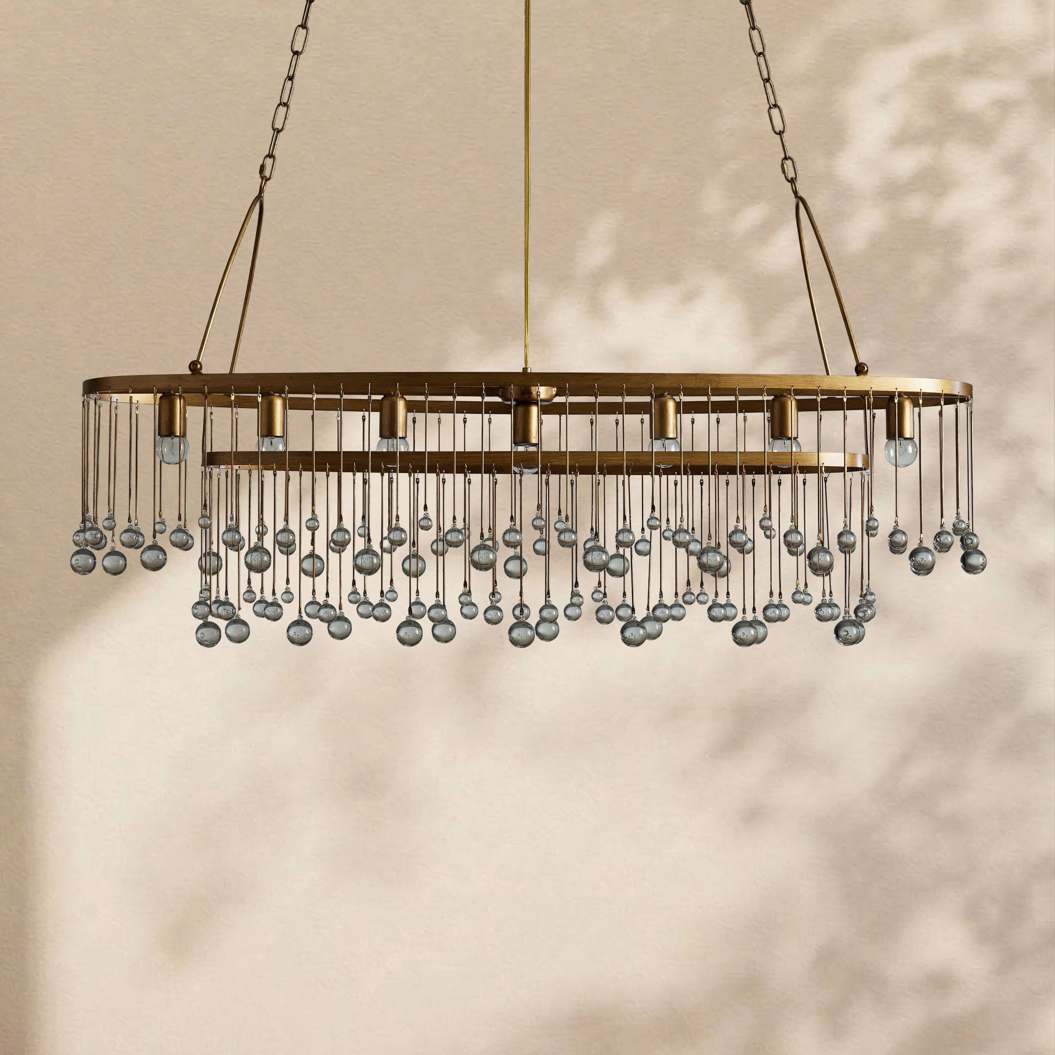 Aubrey Crystal Ball Oval Chandelier 7 Lights