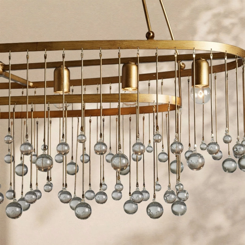 Aubrey Crystal Ball Oval Chandelier 7 Lights