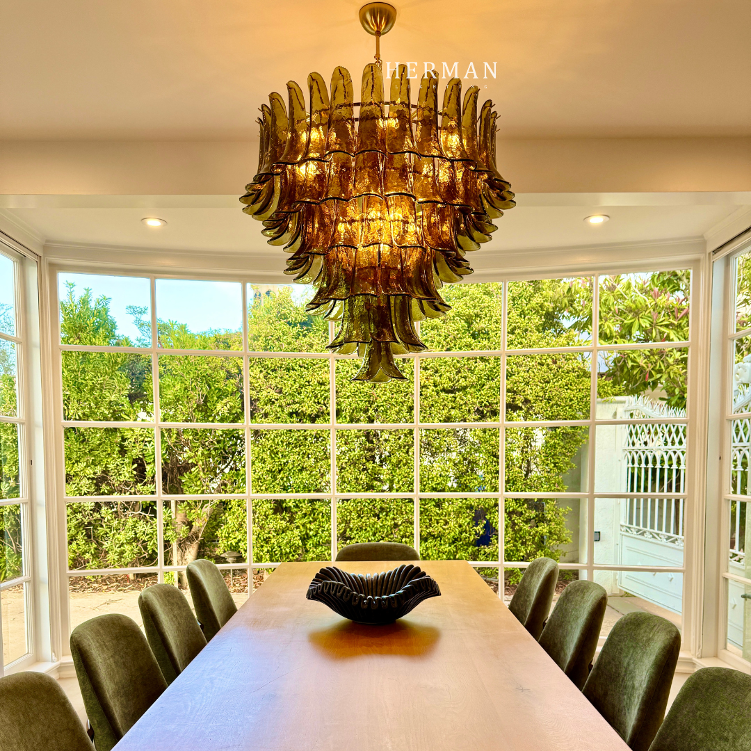 Green Petalo Murano Chandelier