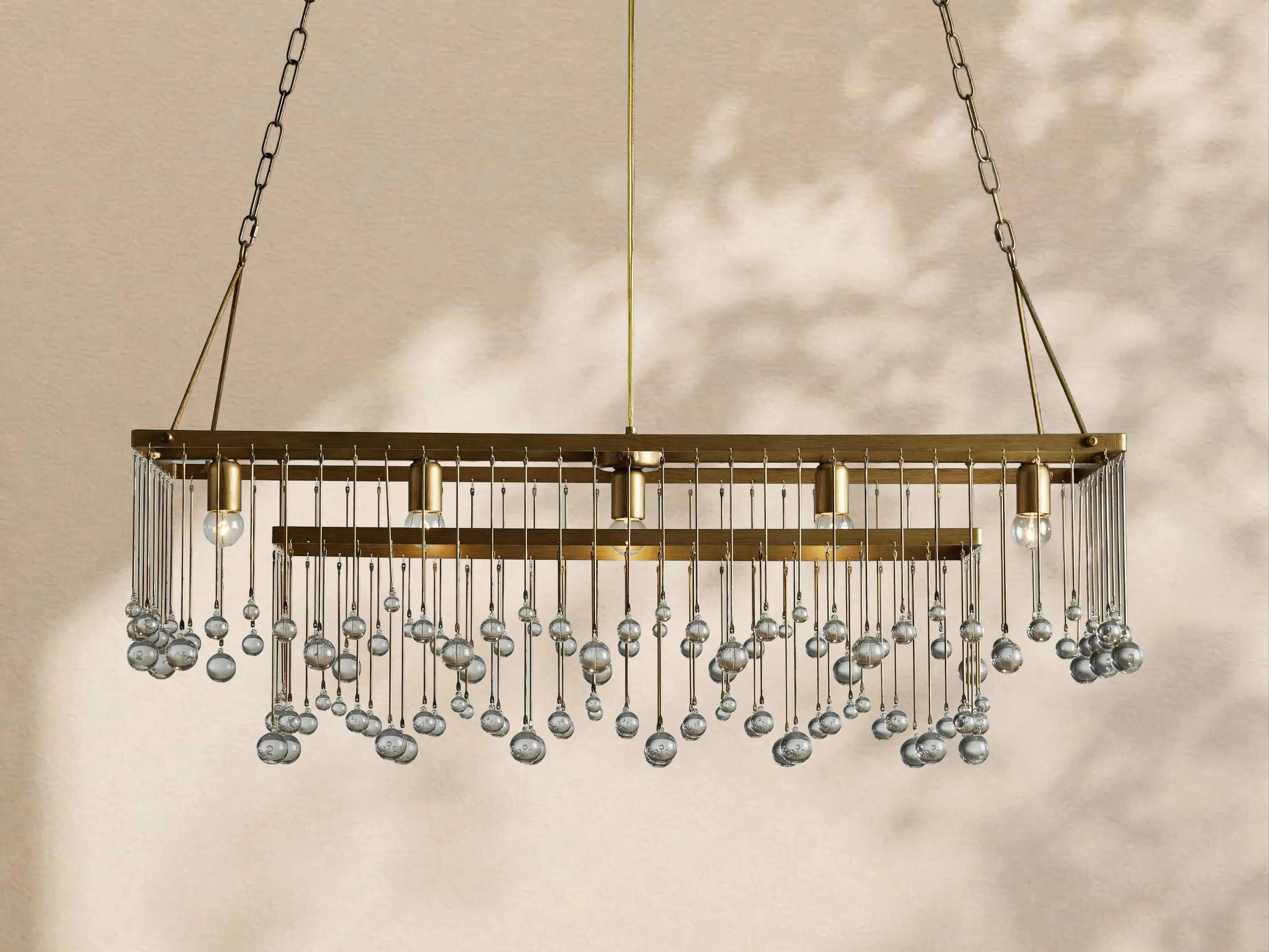 Aubrey Crystal Ball  Rectangular Chandelier 47'' 60''