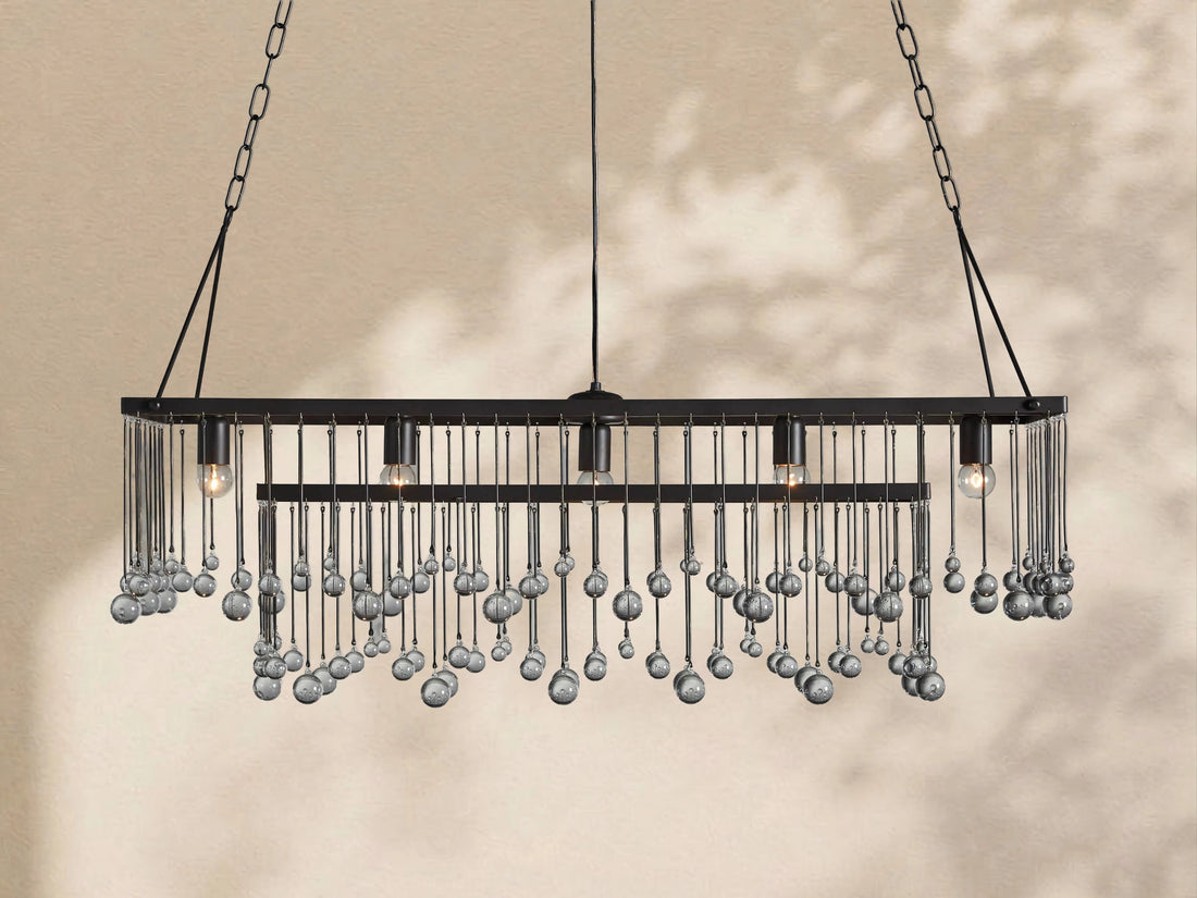Aubrey Crystal Ball  Rectangular Chandelier 47'' 60''