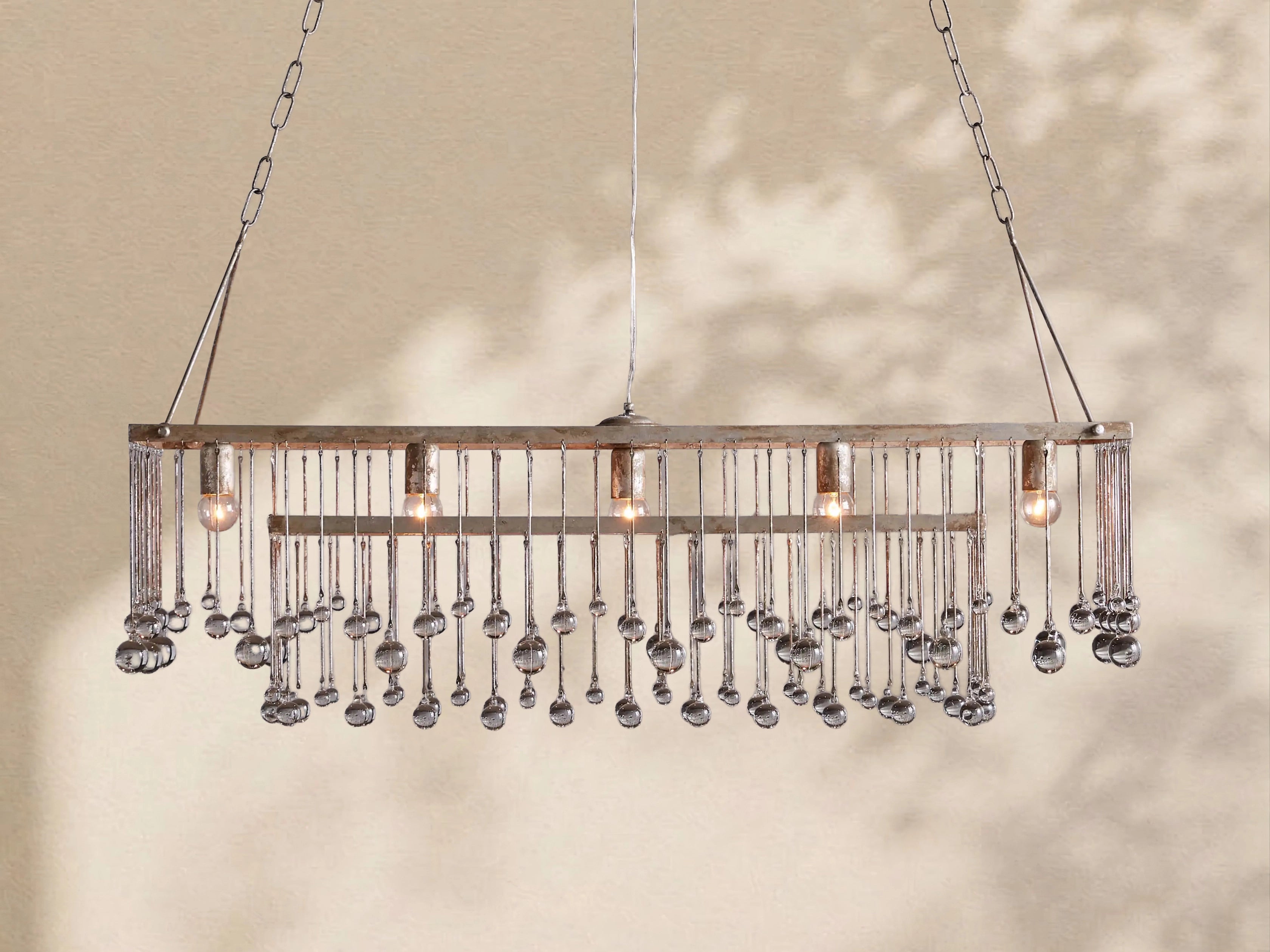 Aubrey Crystal Ball  Rectangular Chandelier 47'' 60''