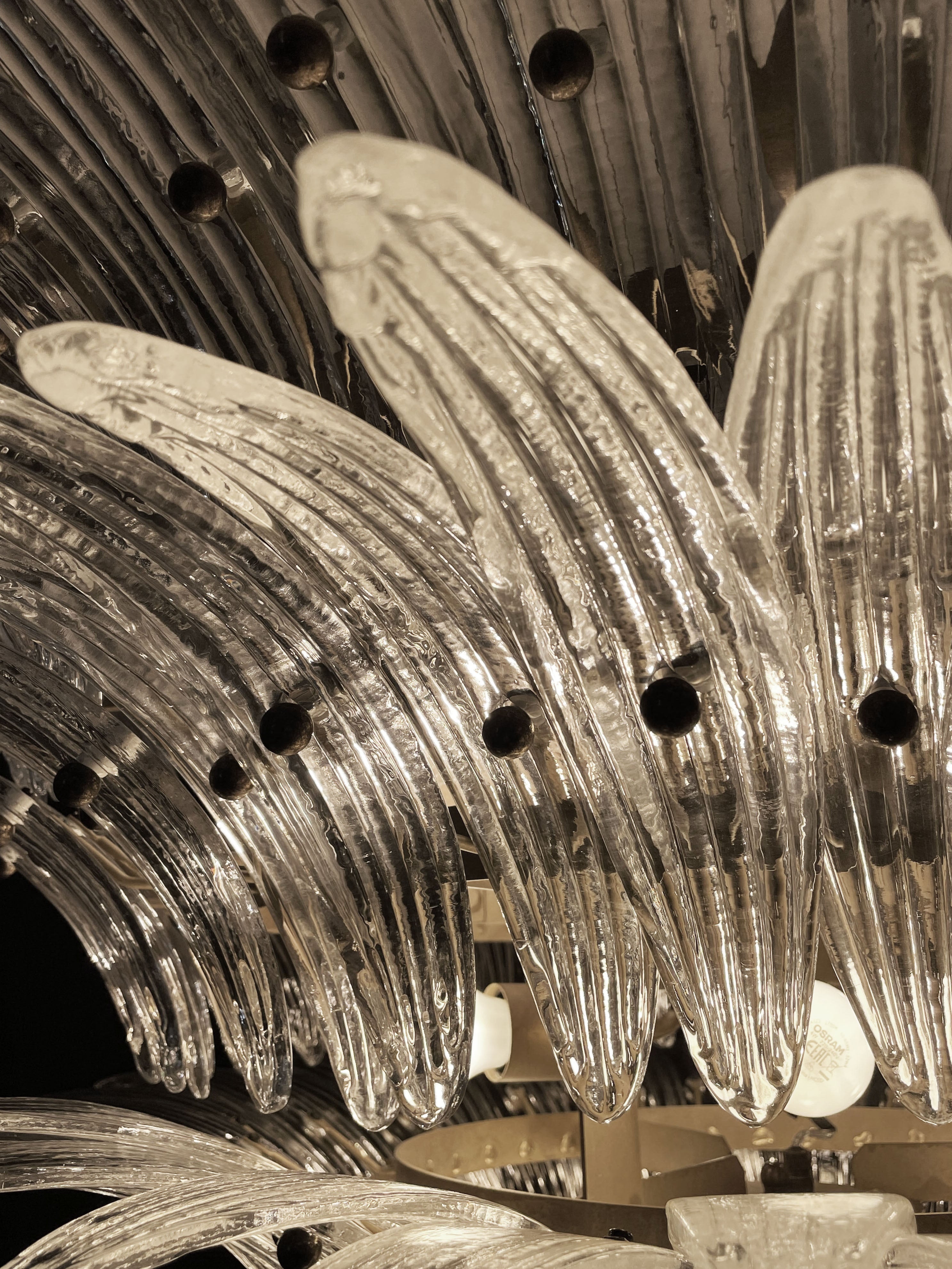 Murano Chandelier 163 Clear Palmette Glass