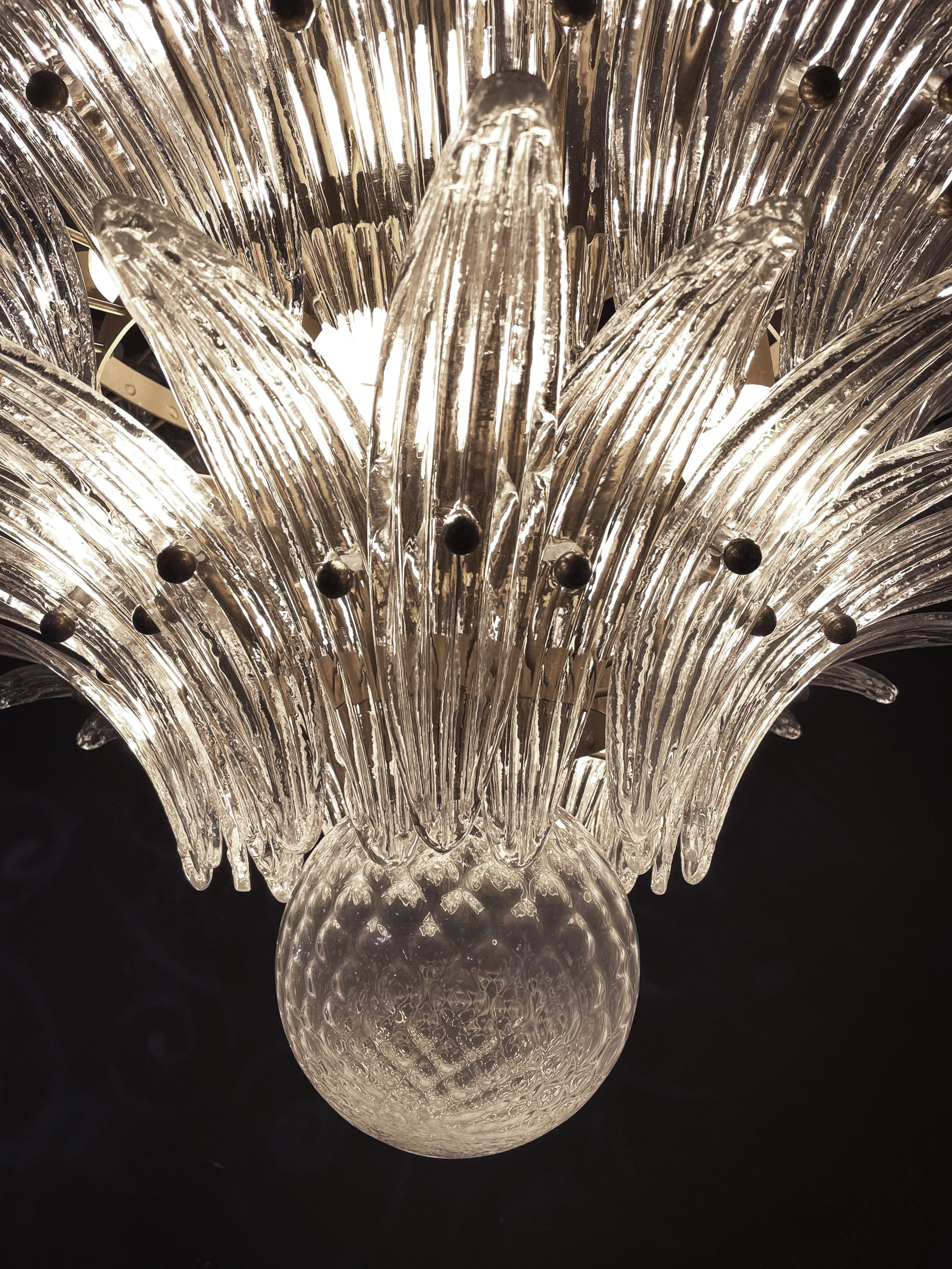 Murano Chandelier 163 Clear Palmette Glass