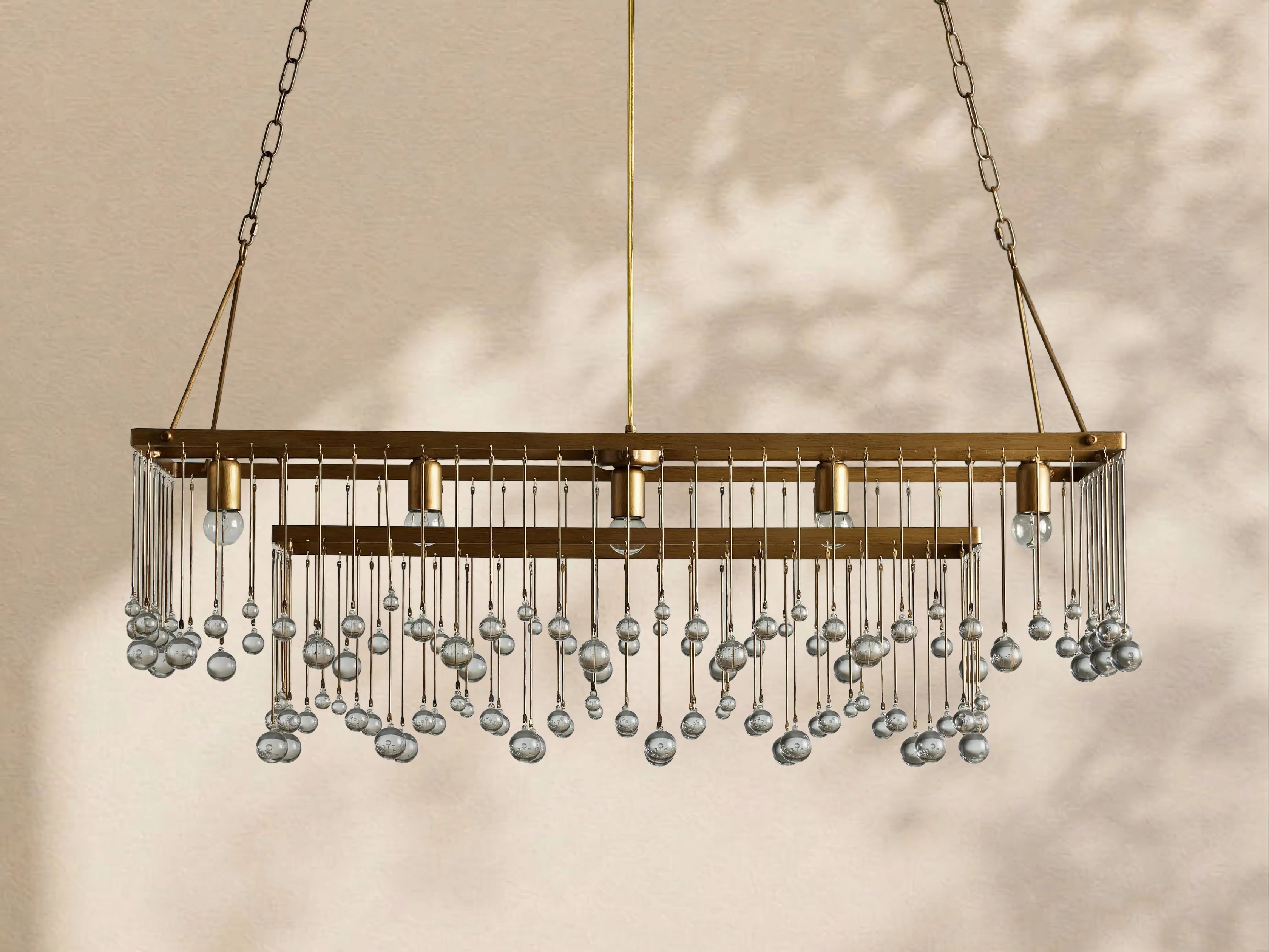Aubrey Crystal Ball  Rectangular Chandelier 47'' 60''