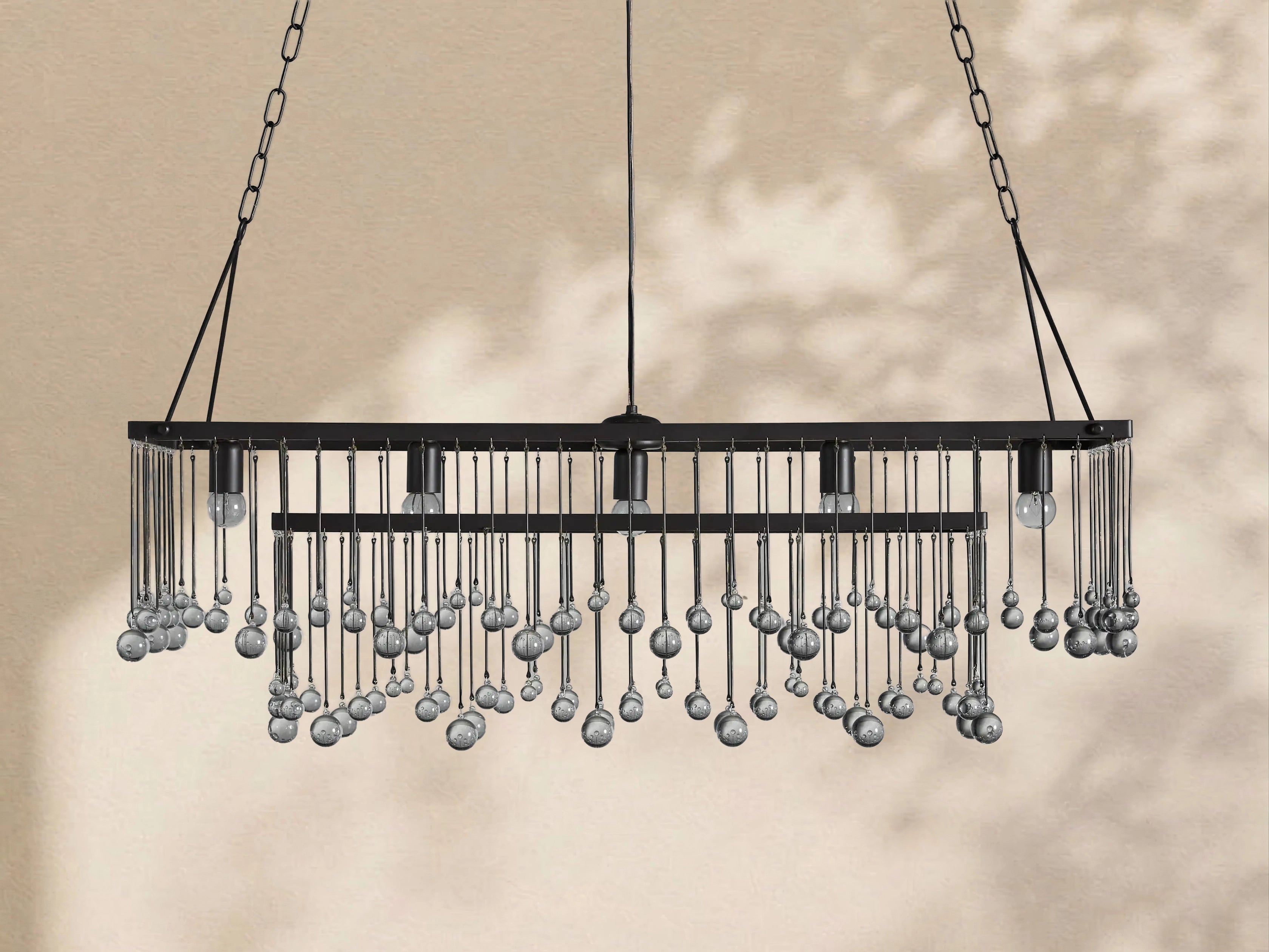 Aubrey Crystal Ball  Rectangular Chandelier 47'' 60''